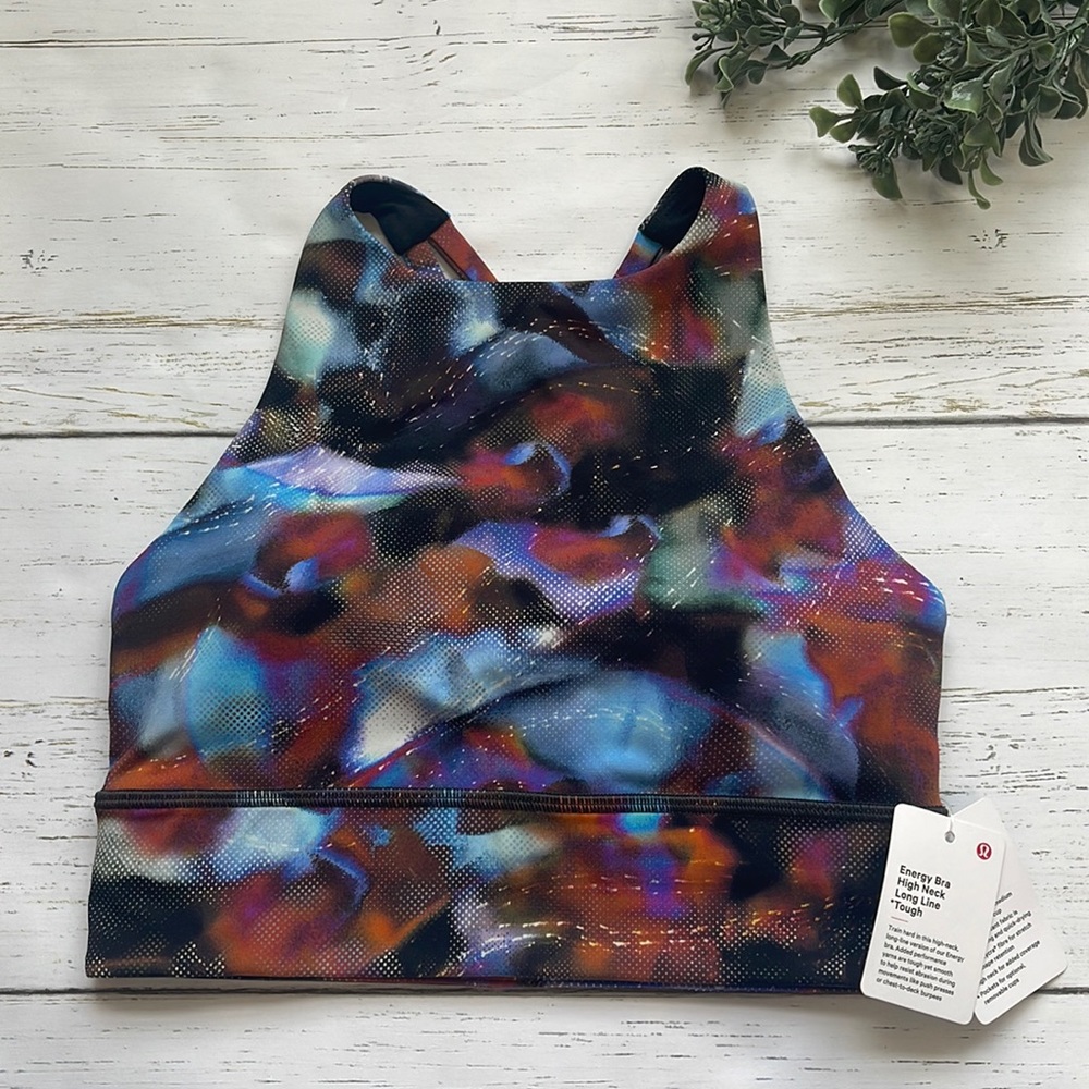Lululemon Energy Long Line Bra High Neck - Hyper Drift Multi